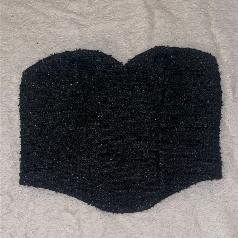 NWT Strapless Tweed Bustier Top